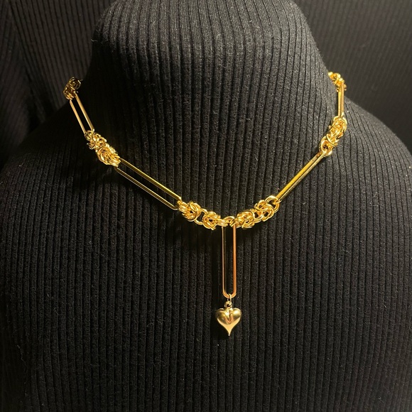 14K GOLD FILLED Gold Heart Pendant Necklace - Picture 1 of 7